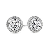 Essential Diamond Halo Earrings (2.00ct) - Dracakis Jewellers
